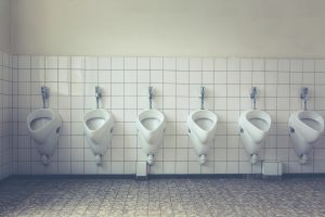 Mens Bathroom with ceramic floor tiles