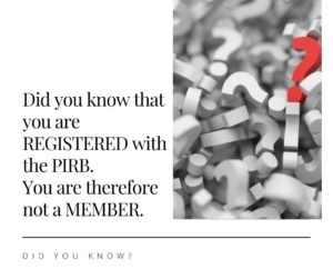PIRB registration
