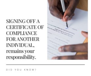 Signing Certificate of Compliance