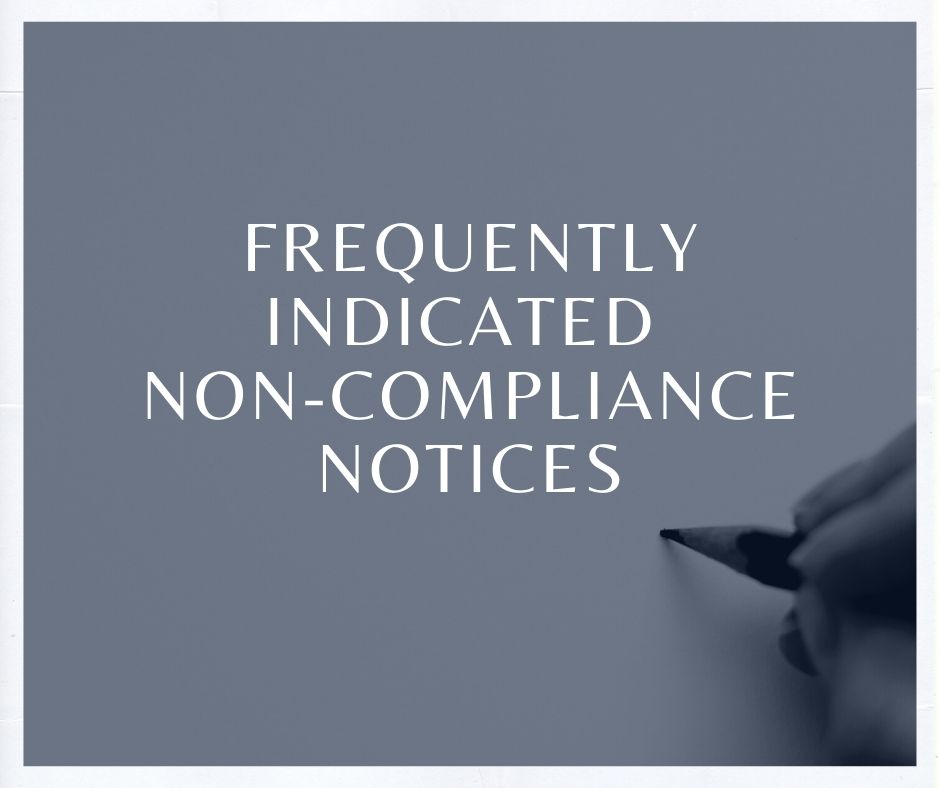 Frequently indicated non-compliance notices Part 2