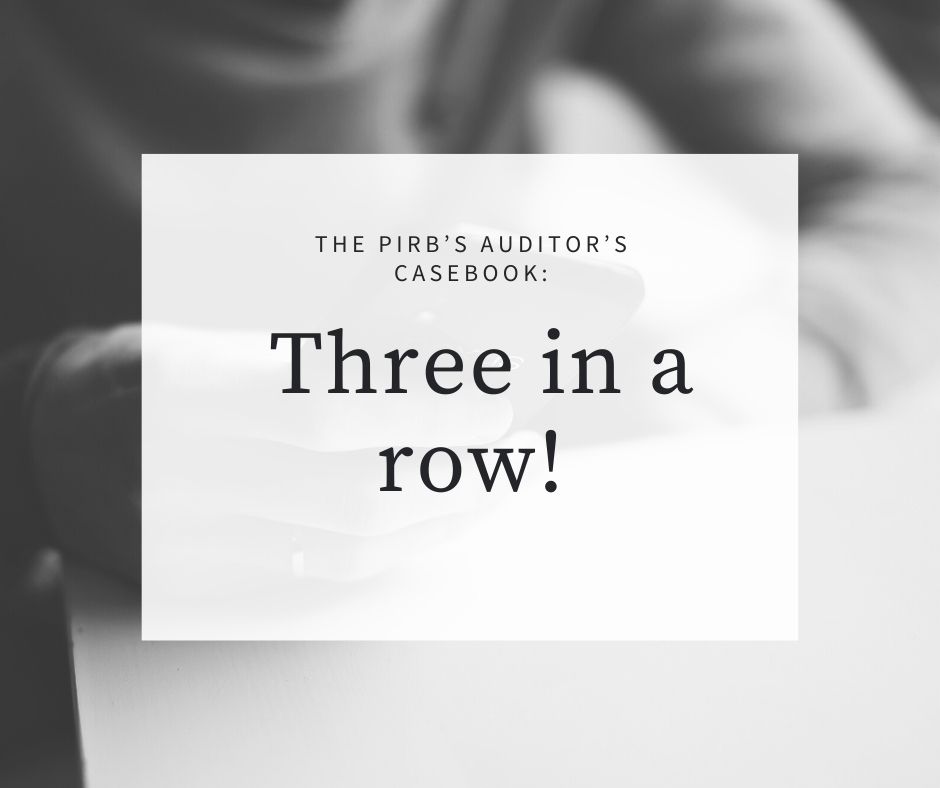 The PIRB Casebook Three in a row
